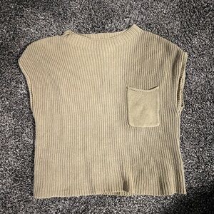 Tan Knit Sleeveless Top